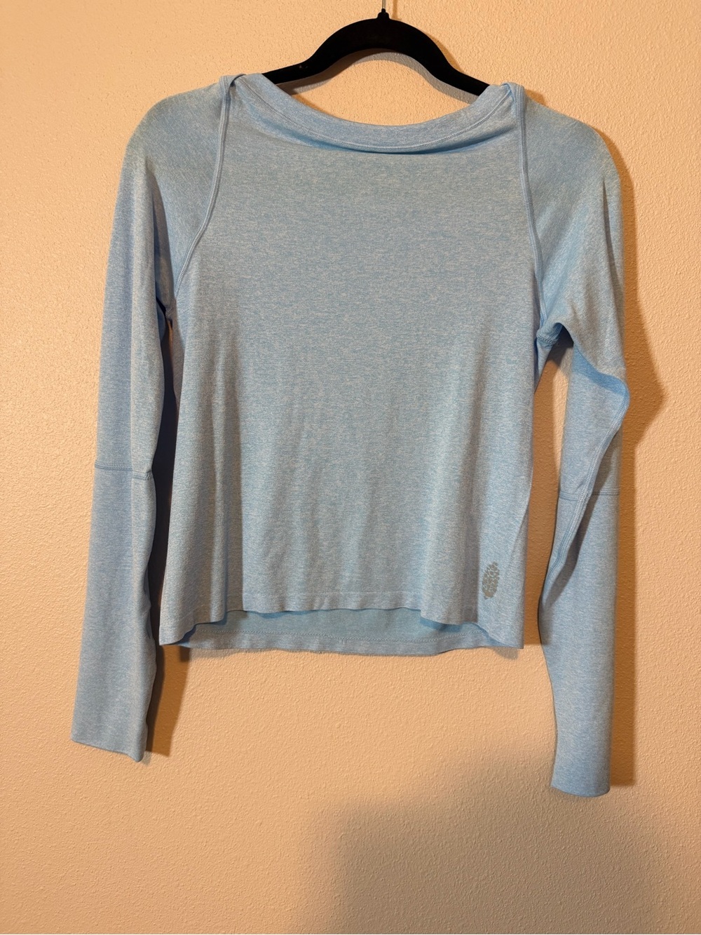 M/L free people movement up next long blue boatneck long sleeve shirt $50 nwt